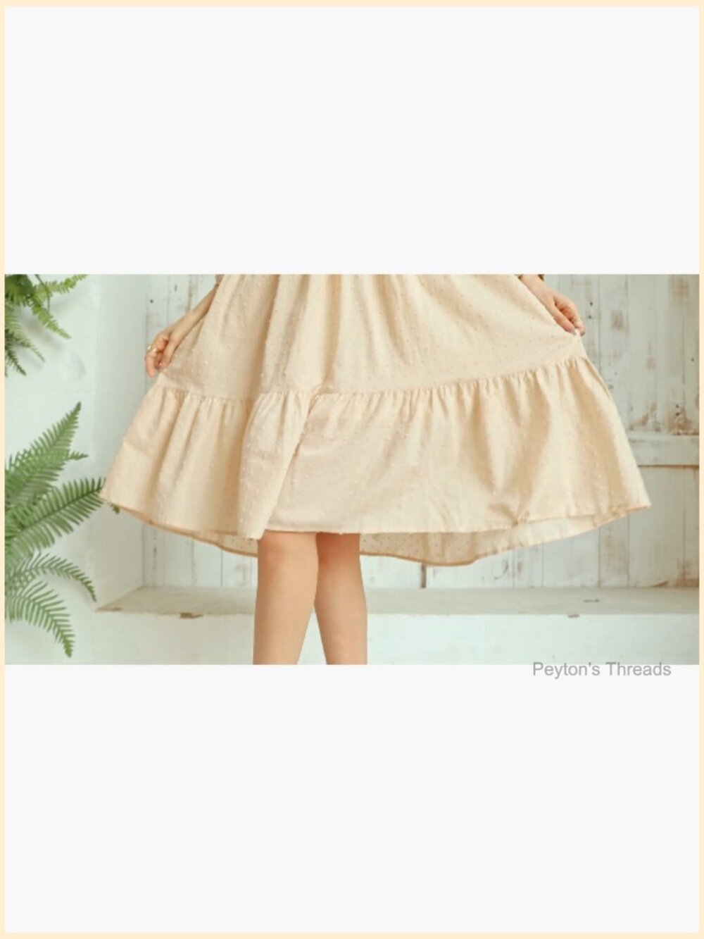 Women's Cotton Puff Sleeve Off-Shoulder Bow Midi Dress - Picture 7 of 7